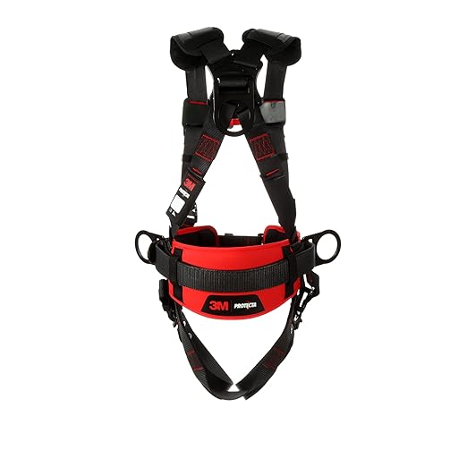 3M Personal Protective Equipment Construction Style Positioning Harness 1161310, Black, X-Large, 1 Ea/Case