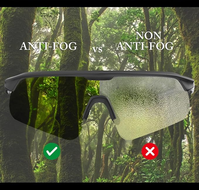 Eye Protection Anti Fog Sport Safety Glasses for Women Men Running Cycling Riding Pickleball Range S54