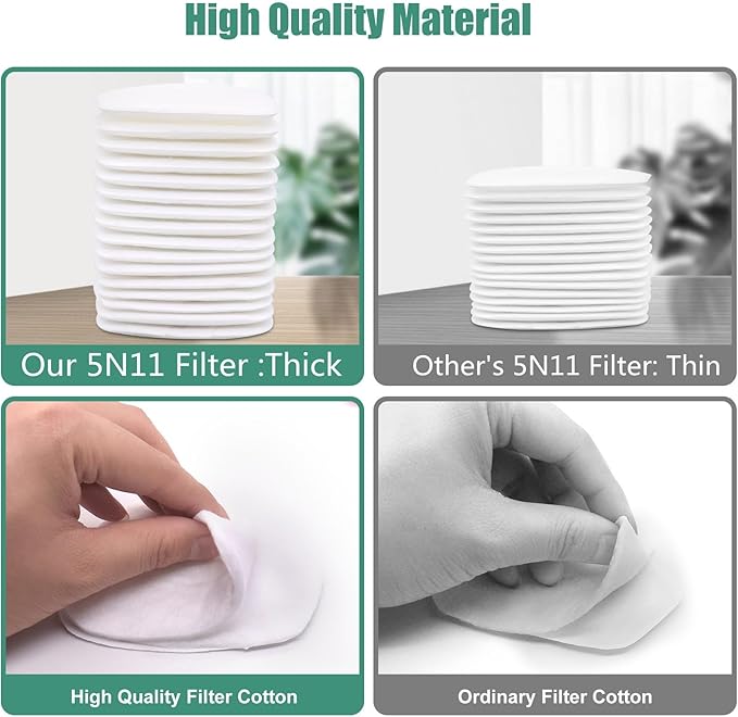 200PCS 5N11 Respirator Filter - 5N11 Filter Cotton for Respirator Mask 6200, 6502, 7502, 6800 Series, 5N11 Filter