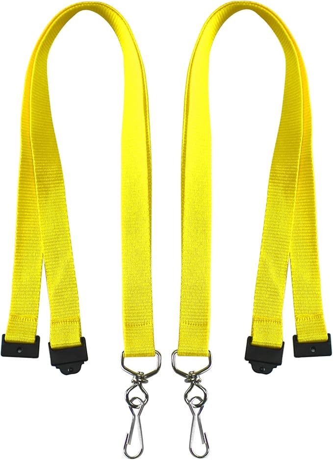 66 Pcs Breakaway Lanyards with Swivel J Hook Premium Bulk Flat Safety Lanyards for ID Badges, Schools, Students, Coaches, Festivals, Volunteers and Team Activities (Yellow)