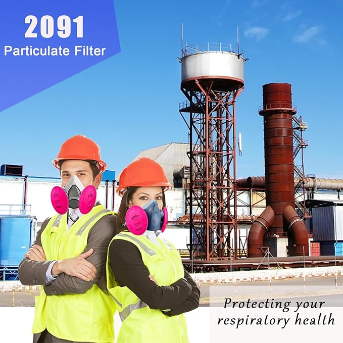 6PCS (3Pack) 2091 Filters for 6000 6200 6800 7000 FF-4 Respirator, 2091 Particulate Filters for Epoxy Resin,Lead Paint,Asbestos,Dust,Particle,Pollen