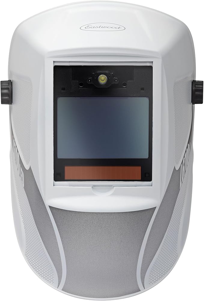 Eastwood L6700 Large View MIG TIG Auto Darkening Welding Helmet Matte White with LED Light