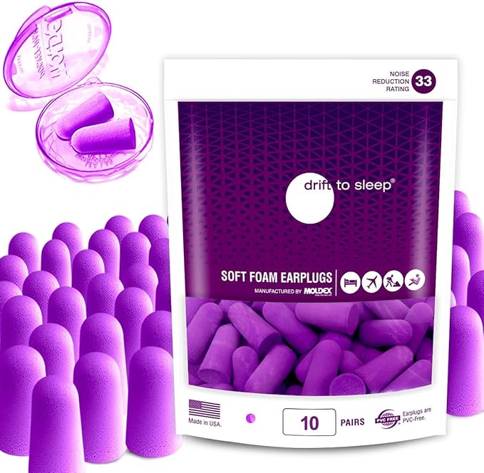 MOLDEX Soft Foam Earplugs 10 Pairs Ear Plugs for Sleeping, Snoring, Work, Travel, Shooting - 33dB Highest NRR Made in USA