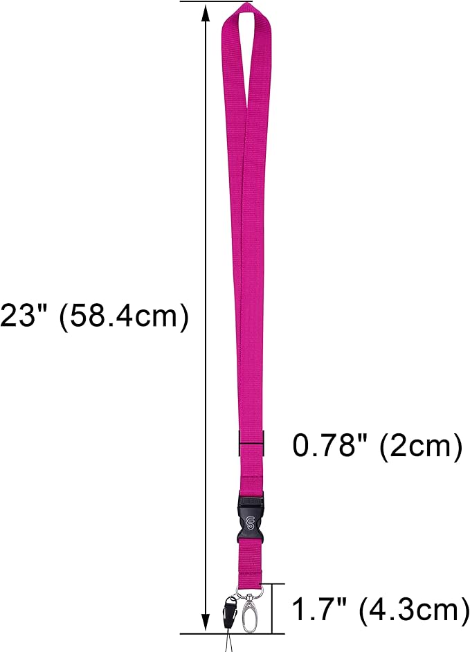 Wisdompro Office Lanyard, 5 Pack 23 inch Quick Release Neck Lanyard Strap with Detachable Buckle, Oval Clasp, String Loop for ID Badges, Keys, Keychains, USB Flash Drives, Phones - 5 Assorted Colors