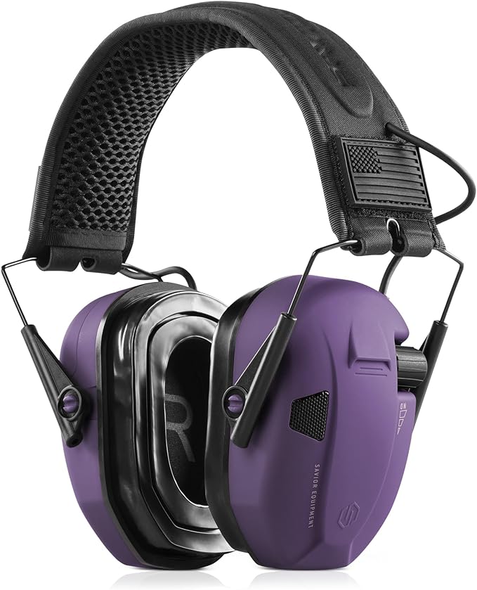 Savior Equipment Apollo Electronic Earmuffs For Shooting w/Gel Ear Pads, 24dB NRR, Noise Cancelling Ear Protection Headset