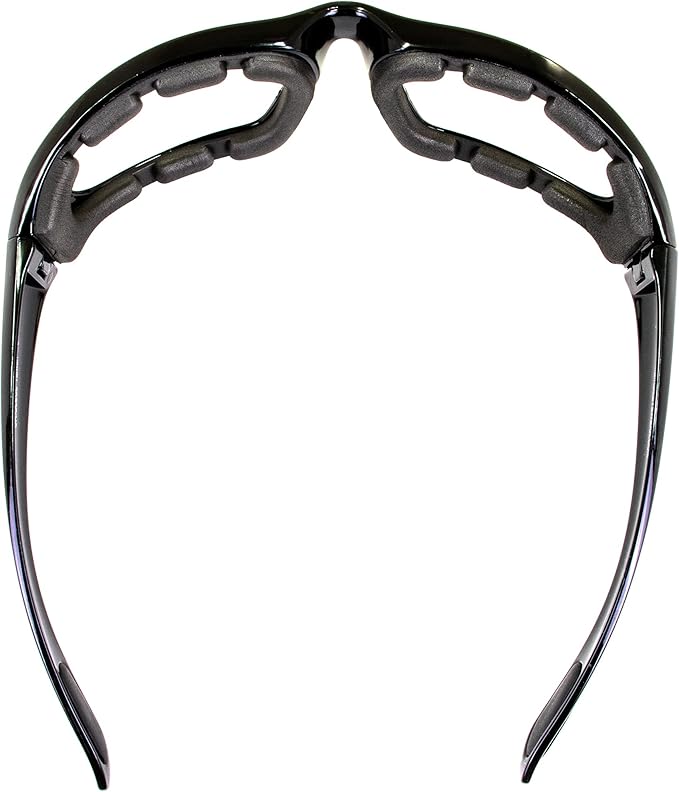 Birdz Eyewear Oriole Motorcycle Padded Glasses Black Frame with Clear Lens Anti Fog Foam Padding on the Entire Inside of the Glasses