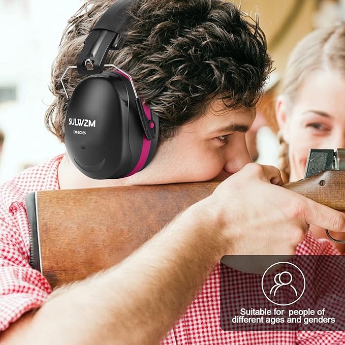 Hearing Protection Ear Muffs,NRR 28db Noise Cancelling for Shooting, Mowing, Construction,Rose