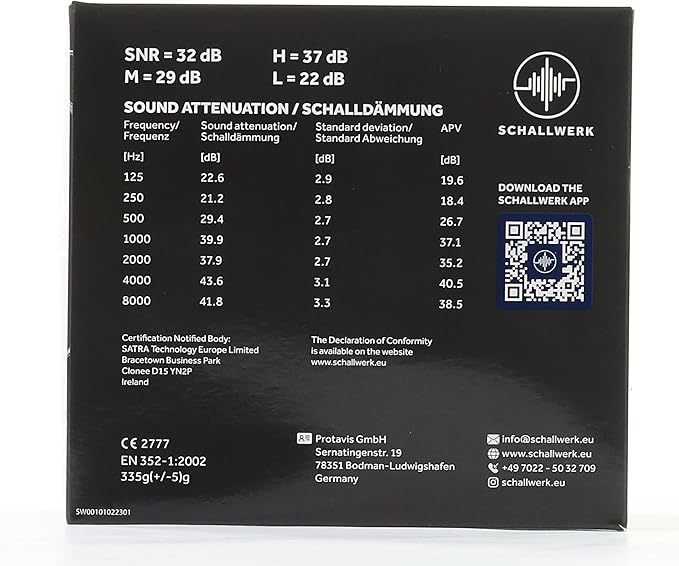 Schallwerk ® Work+ Hearing Protection Ear Muff - ear protection for noise reduction - shooting range ear protection