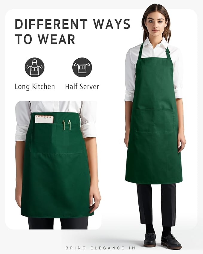 Syntus Chef Apron for Men Women Kitchen Cooking Apron with Pockets, Adjustable Bib Aprons Stain Resistant, 1 Pack