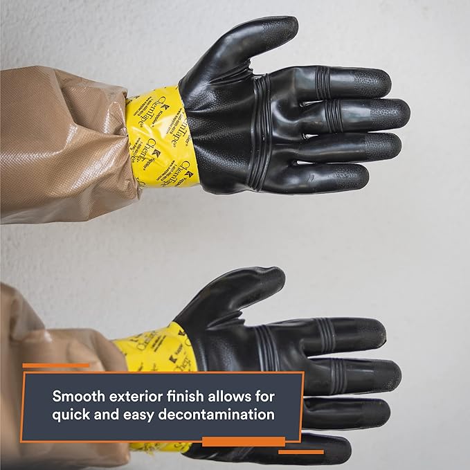 MIRA Safety Protective NC-11 CBRN Gloves | Reusable Chemical Resistant Heavy-Duty Industrial Work Gloves | 1 Pair XS to XXL