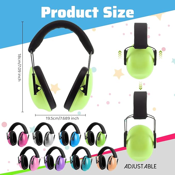 Amylove 8 Pcs Kids Ear Protection Noise Cancelling Headphones Noise Reduction Ear Muffs 27dB Hearing Protection (8 Colors)