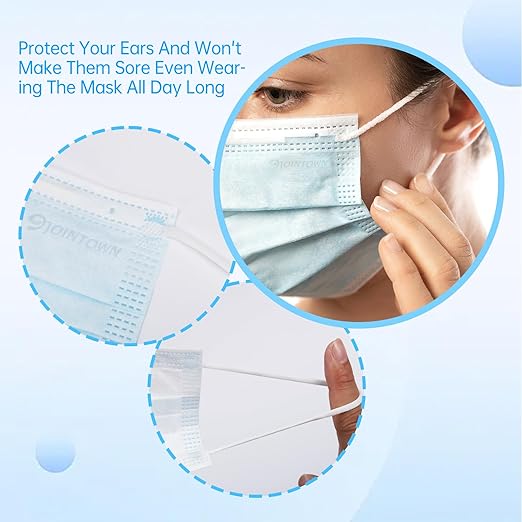Jointown Disposable Face Masks, ASTM Level 3 Surgical Mask with 3 Ply Protection & Elastic Earloop, 2000 Pack Blue