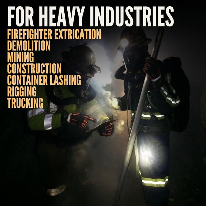 Cestus 3075, Coarse Palm Heavy Duty Work Gloves, ANSI A2 Cut Resistant Impact Gloves for Extrication Construction Demolition