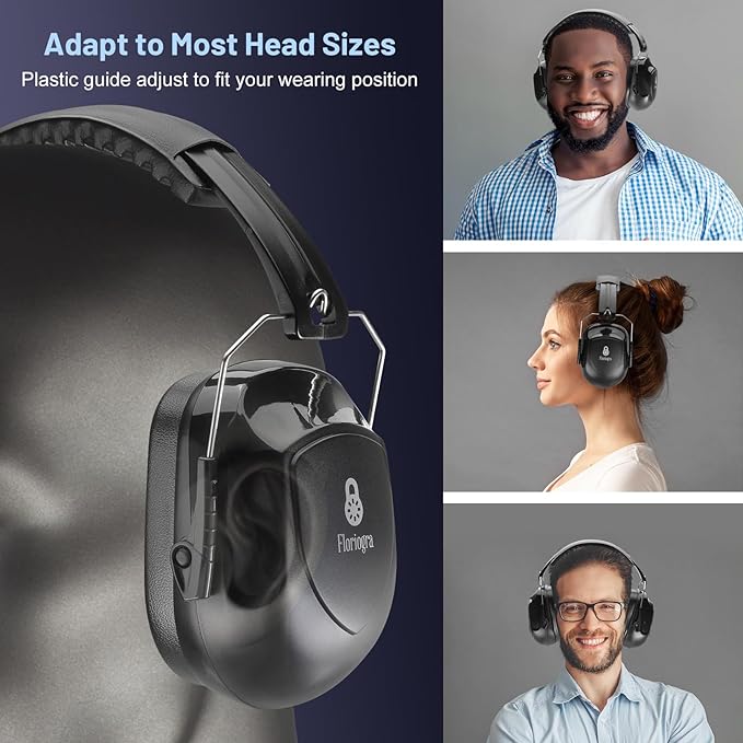 3 Pack Ear Protection For Shooting, SNR 34dB Hearing Protection Noise Cancelling Earmuffs, Shooting Ear Protection Ear Muffs for Noise Reduction, Hearing Protection Ear Muffs for Gun Range/Shooters