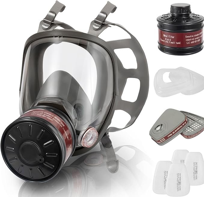 Full Face Respirator Mask, Reusable Respirator Mask with Filters，6800 Anti Fog Dust Gas Mask, for Spray Paint, Welding