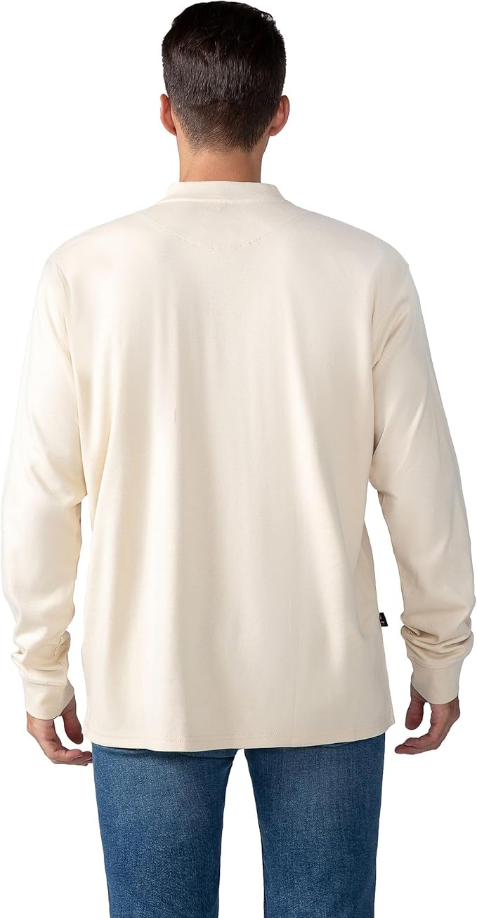 FR Henley Shirts for Men Flame Resistant Lightweight Welding 6.5oz 100% Cotton CAT2 Long Sleeve Fire Retardant FRC Clothing