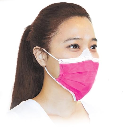 BeeSure Vibe Face Masks, Glamorous Pink (Pack of 50)