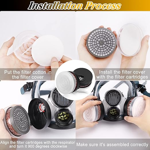P-A-1 Organic Vapor Cartridge for Gas Respirator - Replaceable Filter Cartridges Set for Dust-Proof, Pollen and Chemical, Apply to PD-100/6200/7501/7502/6502/6800