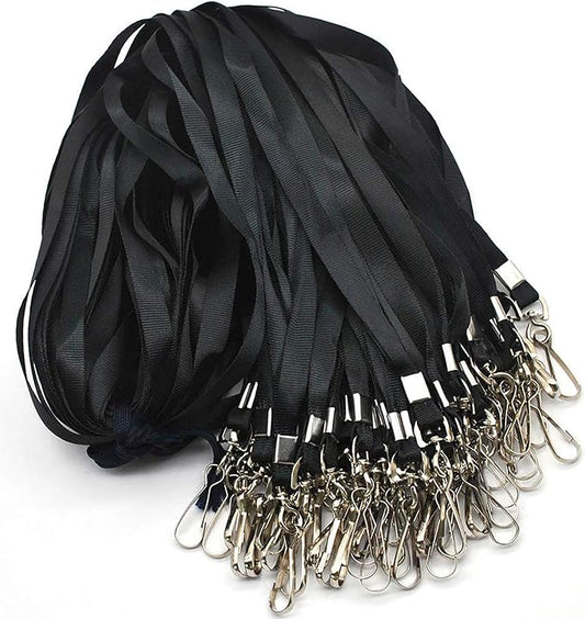 Lanyards 100 Pcs Lanyard for Id Badges Flat Lanyard with Badge Clip J-Hook