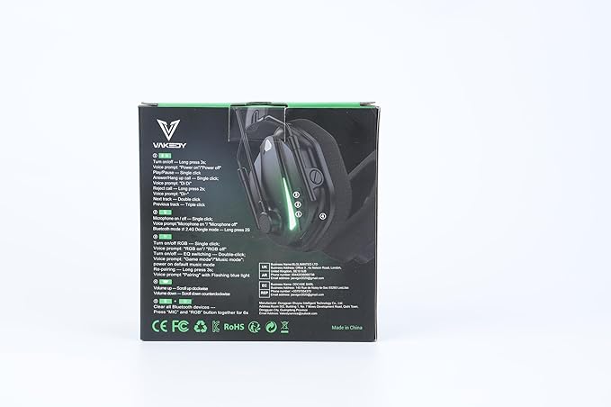 HW12 Wireless Gaming Headset with Microphone 2.4GHz Bluetooth Gaming Headphones Wireless of Duty/FPS Gamers,50Hr Battery Life Gamer Headset for PS5,PS4,PC,Switch,Mac