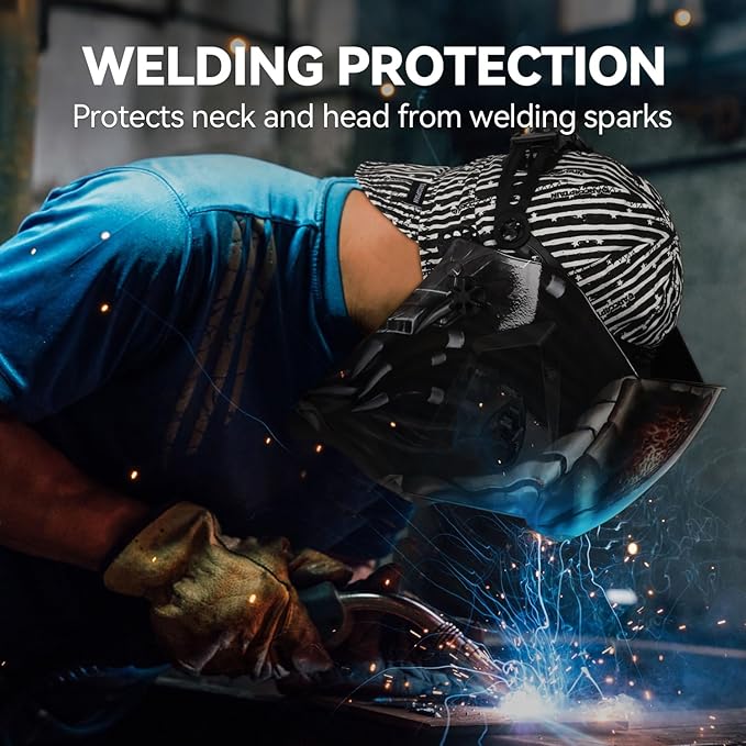 ARCCAPTAIN Reversible Welding Cap, 8 Panel Protective Welders Cap, 10 oz Fireproof Cotton Comforts for Safety and Protection While Welding to Men Women, Line, 7 3/4