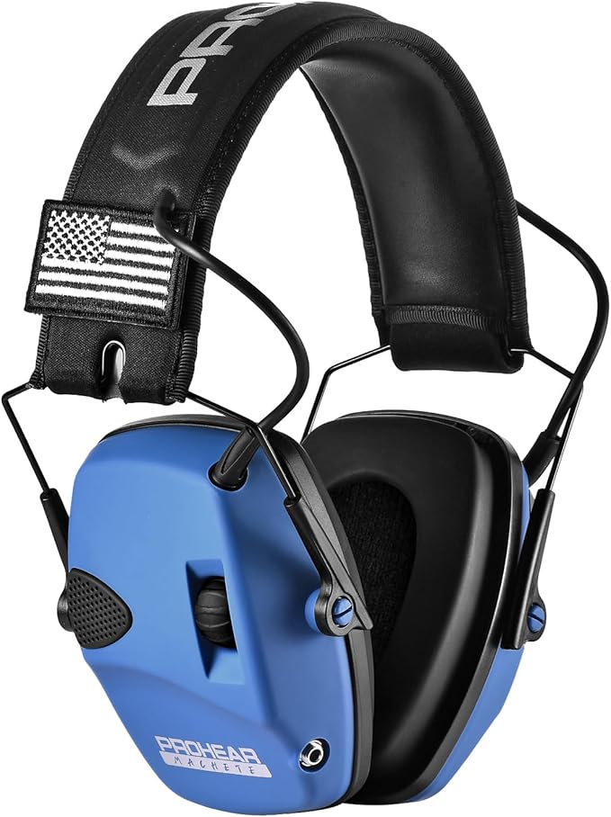 PROHEAR Electronic Ear Protection for Shooting with 4X Sound Amplification, Gun Range Hearing Protection Muffs, NRR 23dB Noise Reduction Headphones for Hunting, Blue