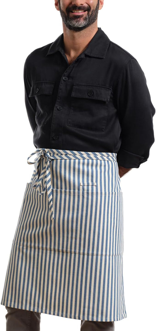 MEEMA Bistro Half Apron for Men & Women | Half Aprons for Women With Pockets | Delantales Para Meseros | Waitress Aprons | Server Apron with Pocket