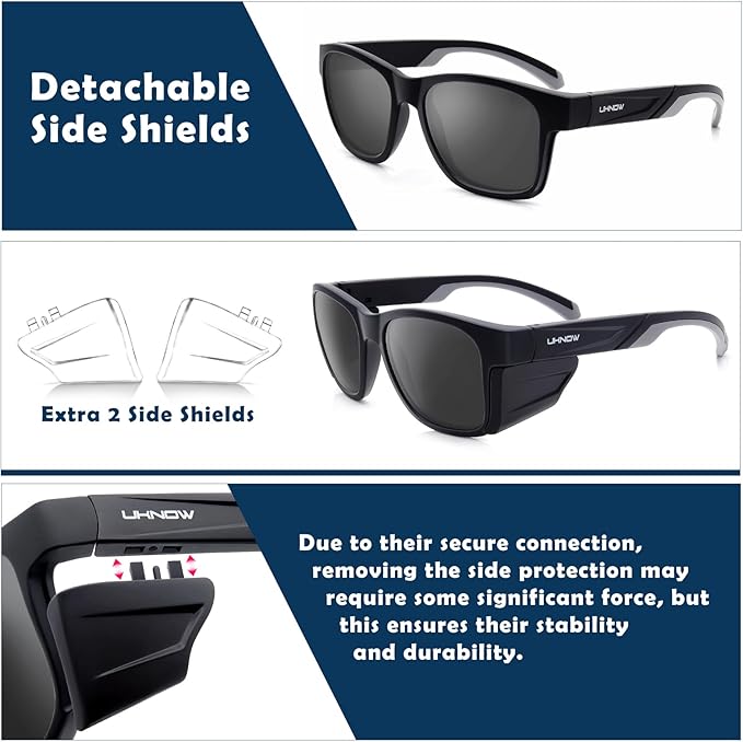 UKNOW Safety Glasses - Anti Fog Lenses - Eye Protection with Side Shields - ANSI Z87.1 Protective Eyewear - UV Protection