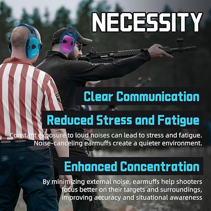 ZOHAN EM054 Electronic Ear Protection for Shooting Range with Sound Amplification Noise Reduction, Ear Muffs for Gun Range