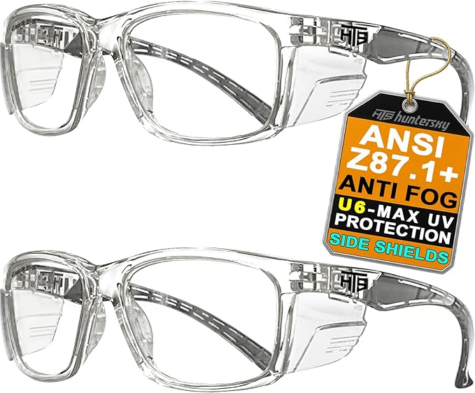 E60 Anti-Fog Safety Glasses with Side Shields ANSI Z87 Eye Protection lab chemistry goggles Optical Eyeglass