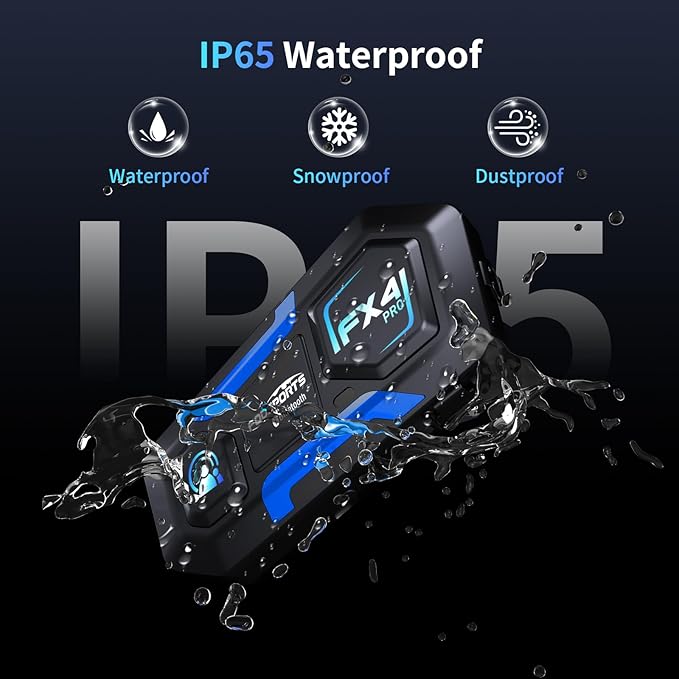 Fodsports Motorcycle Bluetooth Intercom FX4 Pro 1200m Helmet Intercom, 4 Riders Motorcycle Bluetooth Headset, Helmet Communication System FM/Hard &Soft Mic/1Pack