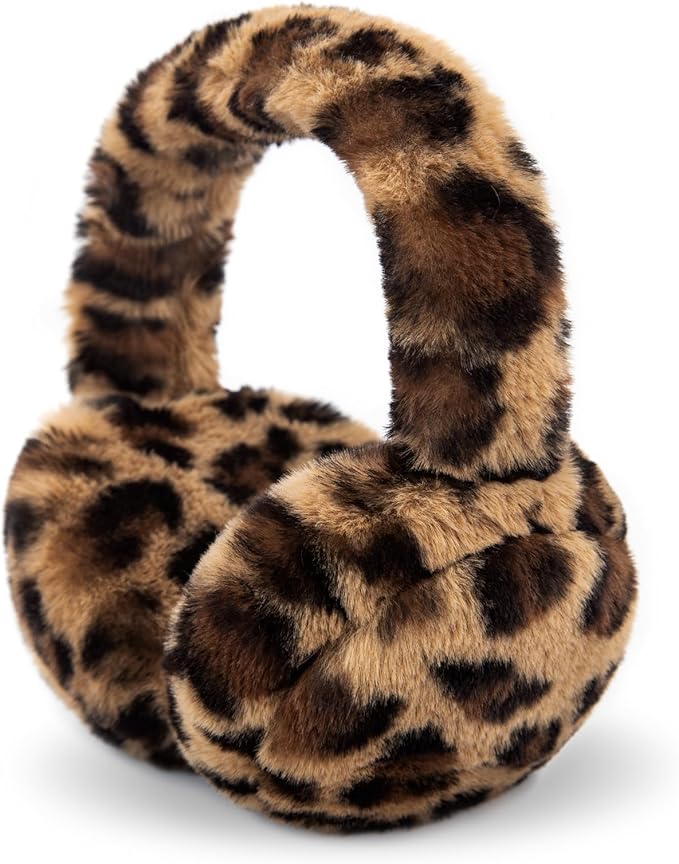 Winter Ear Muffs for Women Girls Faux Fur Cute White Earmuffs Fluffy Ear Warmers Foldable Ear Covers Outdoor
