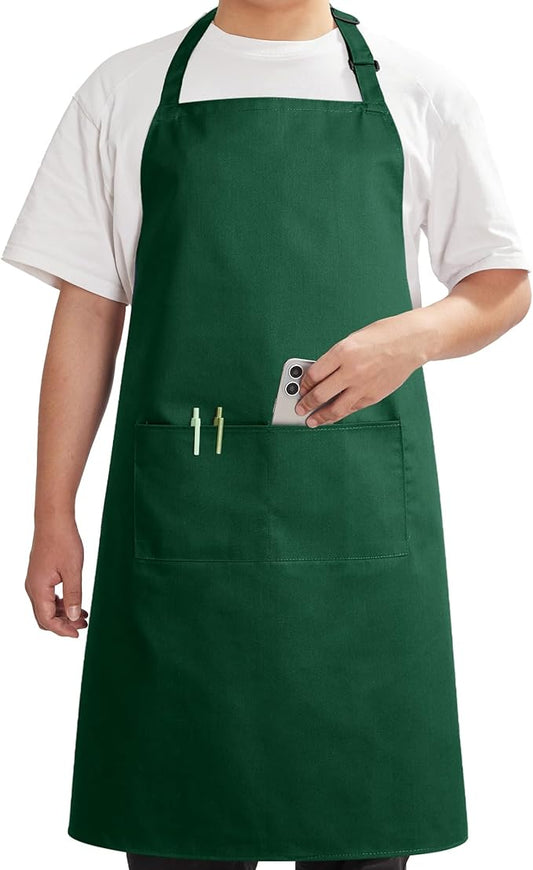 Syntus Chef Apron for Men Women Kitchen Cooking Apron with Pockets, Adjustable Bib Aprons Stain Resistant, 1 Pack