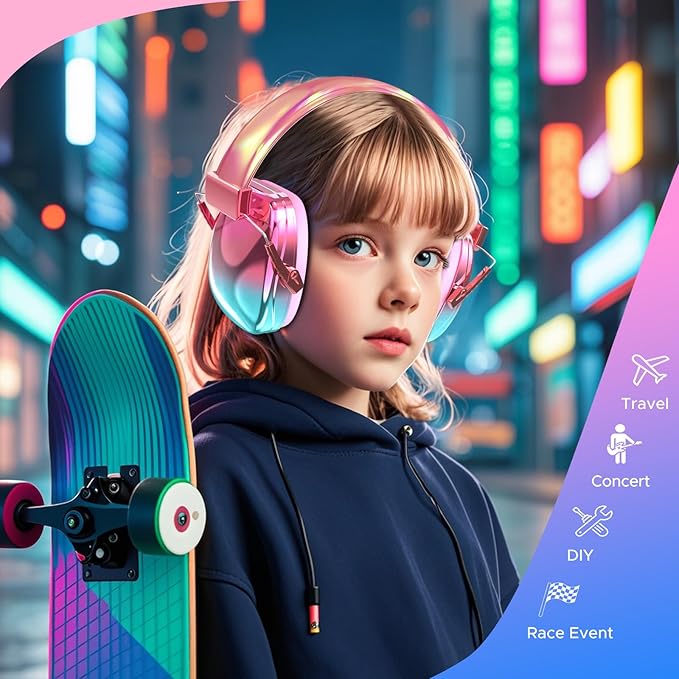 Homicozy Kids Ear Protection - Noise Canceling Sound Proof Headphones for Girls & Teens, Safety Noise Reduction Ear Muffs for Autism & Sound Blocking Kids Hearing Protection for Concerts