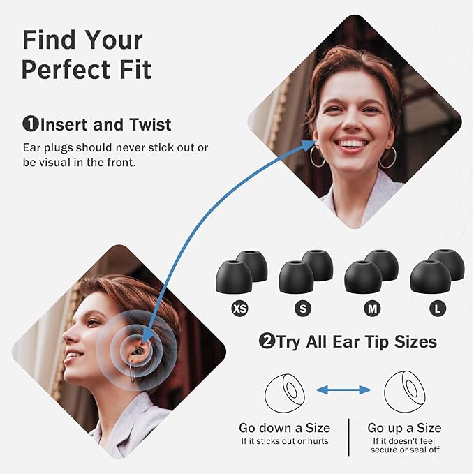 FEYCH Ear Plugs for Sleeping Noise Reduction Silicon Earplugs with Storage Case 28dB Noise Cancelling 6 Pieces