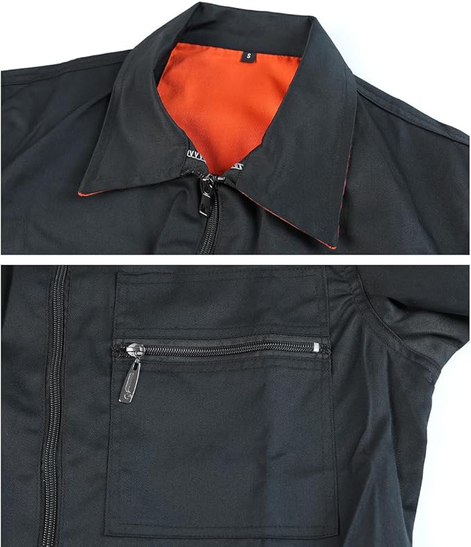 Men's Coveralls Mechanic Work Jumpsuit Multi Pockets Overalls Long Sleeve Workwear Coverall