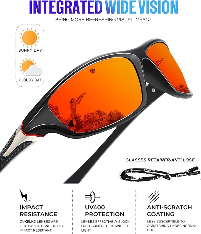 Polarized Sunglasses-Men Sports Sunglasses: Mens Sunglasses Polarized Running Sun Glasses Driving Fishing 3 Packs
