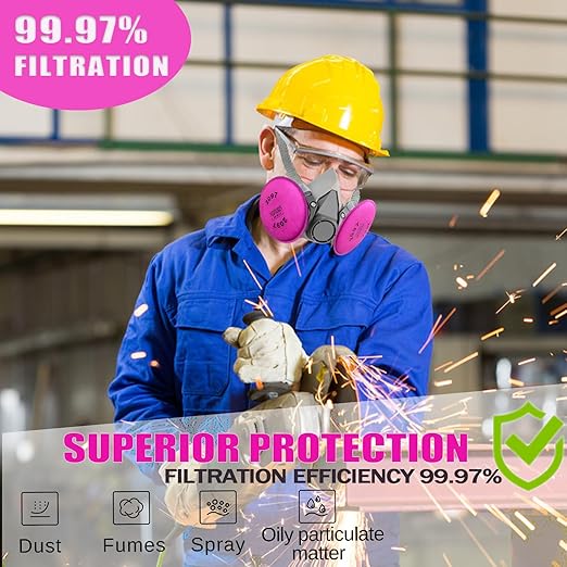 200 PCS (100 Pack) 2097 Particulate Filter, Installed on 2097 Filter for Respirator, Replacement for 6000 6200 6800 7000 7502 FF-4 Series, 2097 Filters Against Painting, Cutting, Woodworking