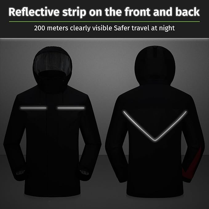 iCreek Motorcycle Rain Suit for Men and Women Waterproof Anti-storm Raincoat High Visibility Rain Gear