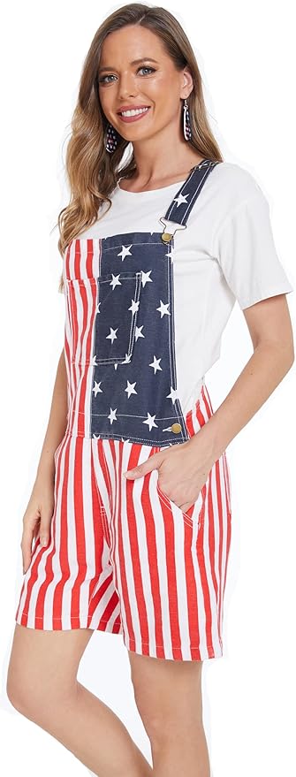 Unisex Printed Overalls Shorts Romper Festival Jumpsuits Work Bibs Coveralls Gifts for Men and Women