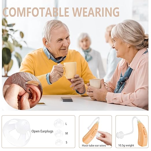 Hearing Aids for Seniors' Hearing Loss Latest 16-Channel Digital OTC Rechargeable Hearing Aid with Intelligent Noise Cancellation,Volume Control,Long-Lasting Battery, Medical-Grade Materials1