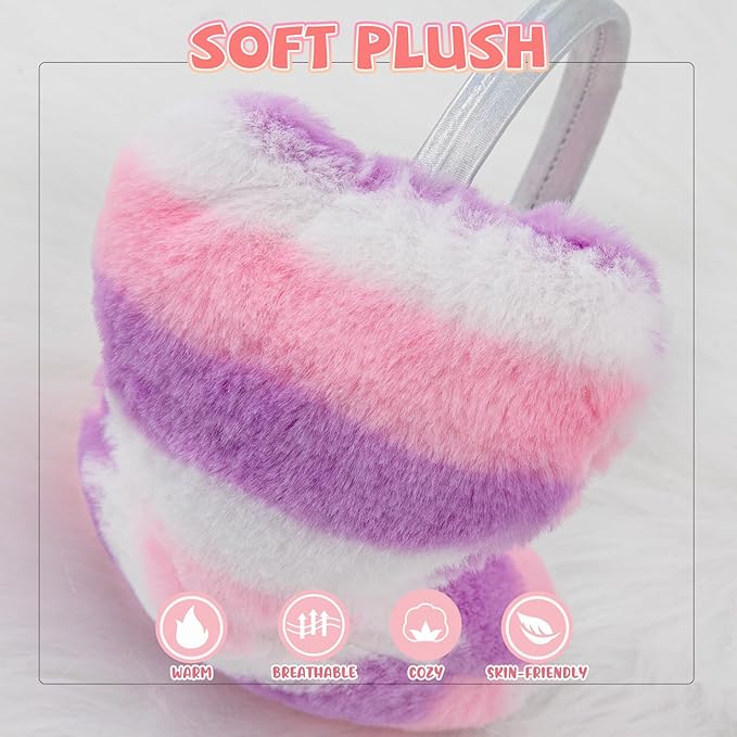 XIAOHAWANG Winter Earmuffs for Kids Girl Warm Ear Muffs Baby Boy Plush Padded Ear Warmer