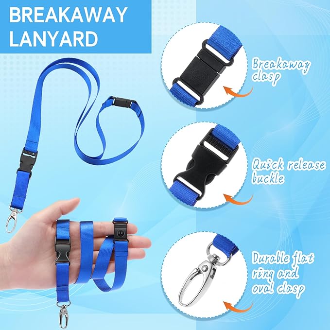 Windyun Break Away Lanyards for ID Badges and Keys Neck Strap with Quick Release Buckle Name Tag Detachable Lanyards
