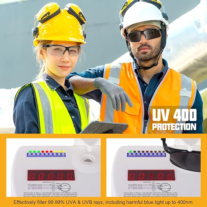 OXG 6 Pack Anti Fog Safety Glasses for Men Women, ANSI Z87.1 Protective Eyewear Impact Resistant Eye Protection for Work