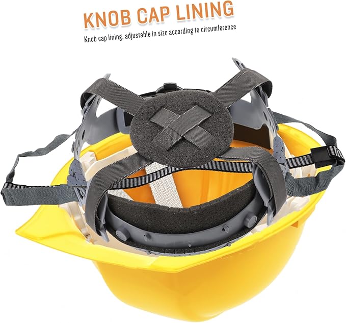 Adjustable Hard Hat Liner Replacement Suspension Sweat Absorbent Fabric for Safety Helmets Compatible Hard Hats 4-Point Detachable Design