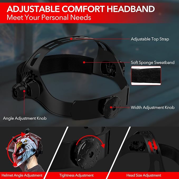 Welding Hood Auto Darkening Welding Helmet with Light True Color 1/1/1/2 Top Optical Clarity Wide Shade 9-13 Welding Mask with Grinding Weld Helmet (KTS-JD14)