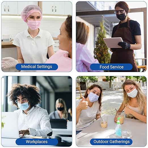 JMU 500pcs 3 Ply White Disposable Face Mask, Medical Grade, Comfortable & Breathable Suitable for Protection