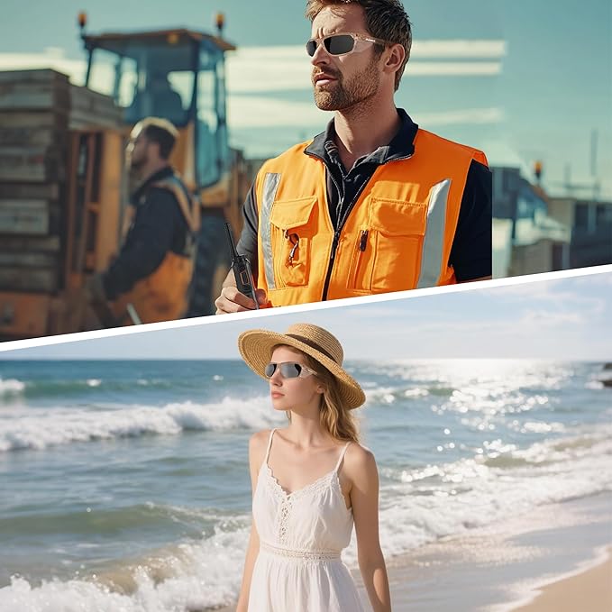 ProtectX Stylish Anti-Fog & Scratch-Resistant Safety Glasses With Readers, UV Protection Goggles, Anti-Impact Lightweight Glasses for Men＆Women Cold Brew Tinted Smoke - 6 Pack