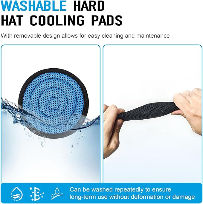 Hard Hat Top Pad Replacement, Washable Hard Hat Cooling Inserts/Liner/Sweatband, Sweat Pad Suspension Cushion Accessorie, Blue, 3 PCS