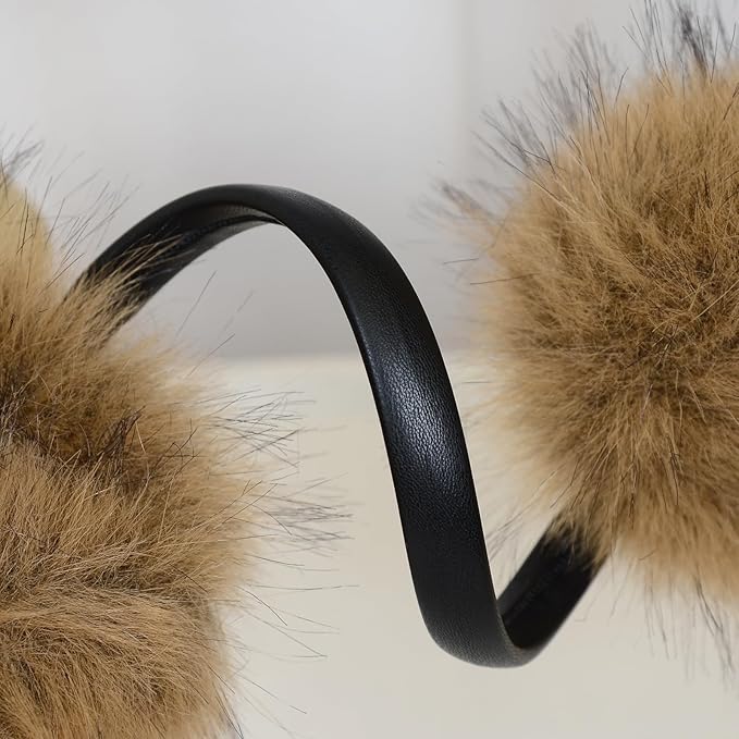 Women's Faux Fur Ear Muffs For Winter Women - Warm Faux Fur Fuzzy Ear Muffs Windproof Cold Weather Ear Warmers